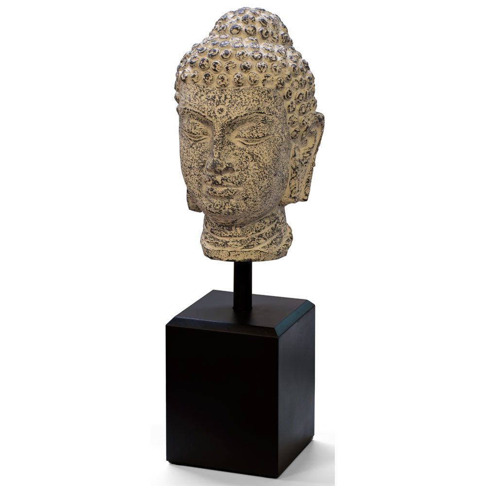 Meditative Buddha Head Asian Statue