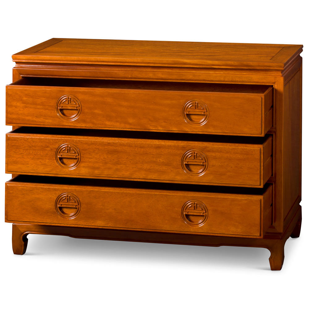 Natural Finish Rosewood Longevity Chest of Three Drawers