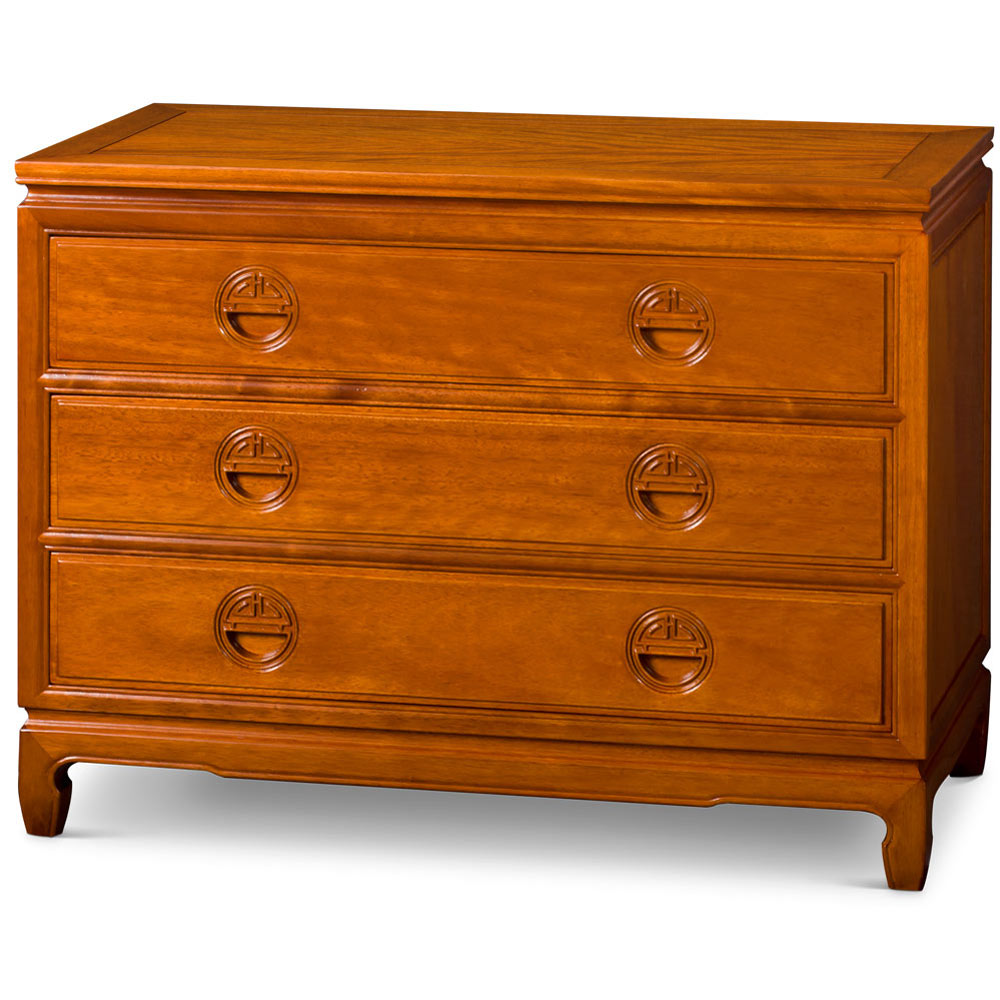 Natural Finish Rosewood Longevity Chest of Three Drawers