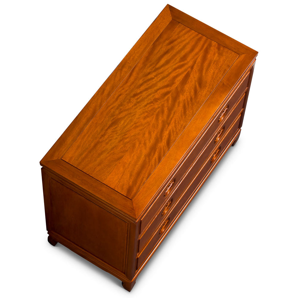 Natural Finish Rosewood Longevity Chest of Three Drawers