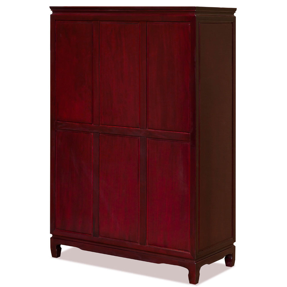 Dark Cherry Rosewood Dragon High Chinese Chest of Drawers