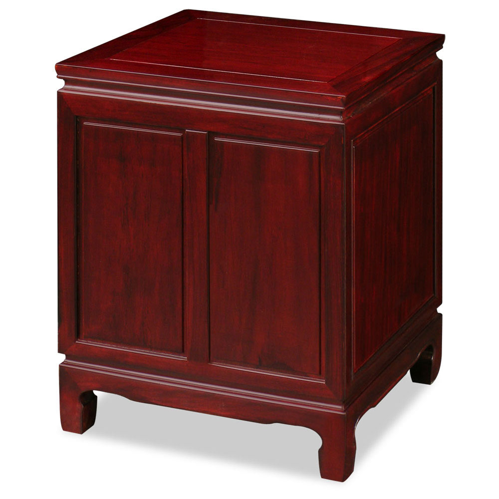 Dark Cherry Rosewood Longevity Design Oriental Nightstand