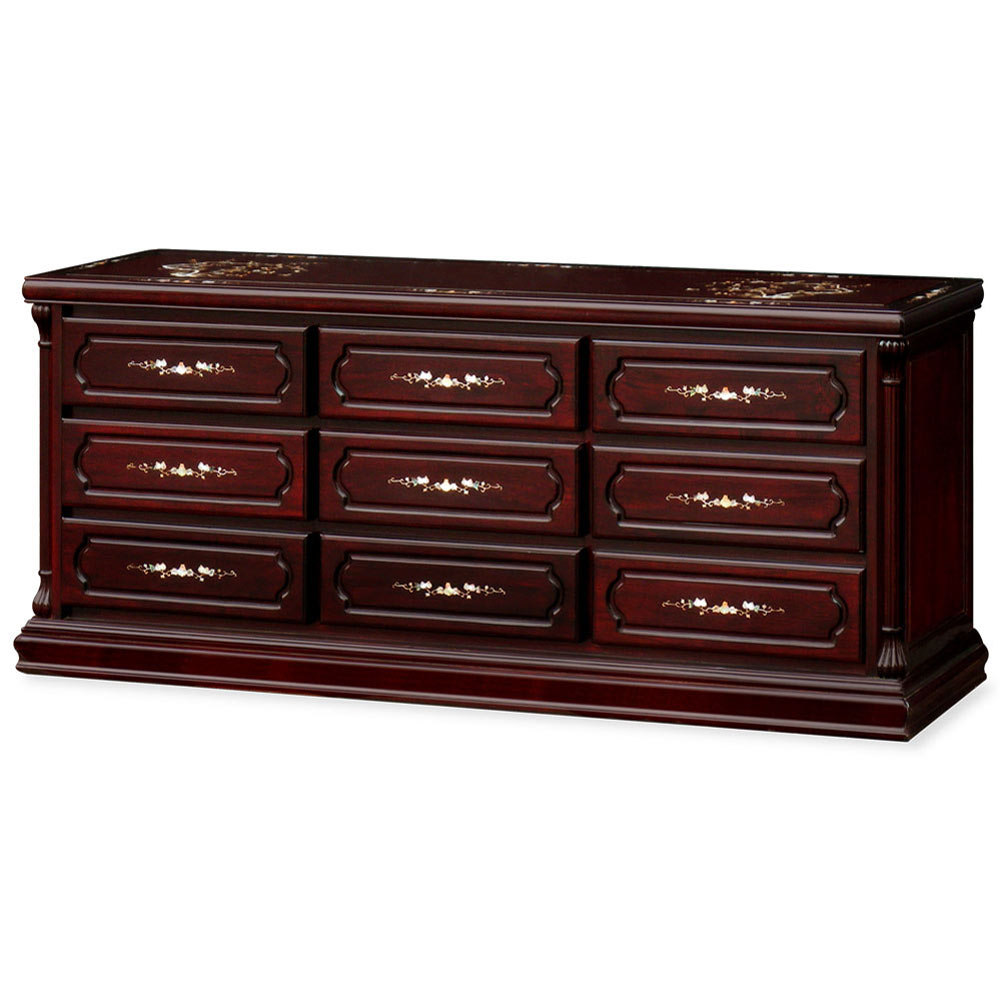 Rosewood Mother Of Pearl Inlay Dresser