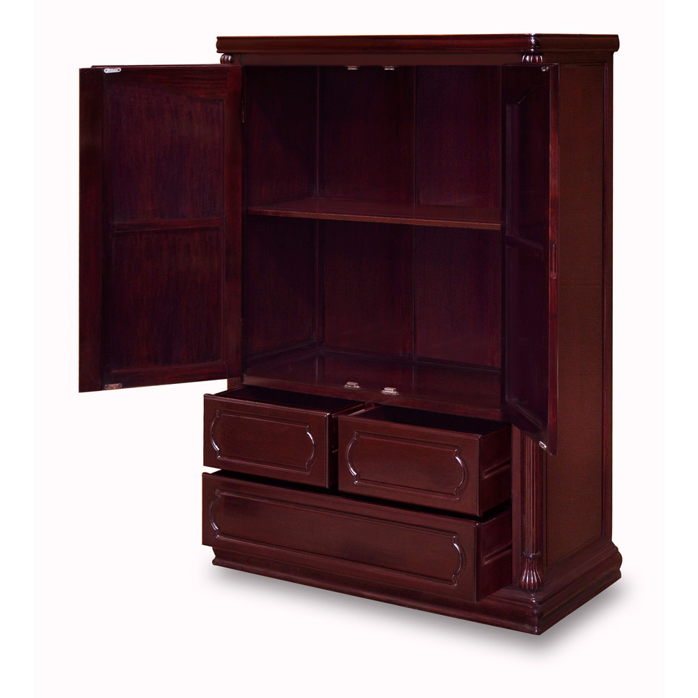 Dark Cherry Rosewood French Armoire