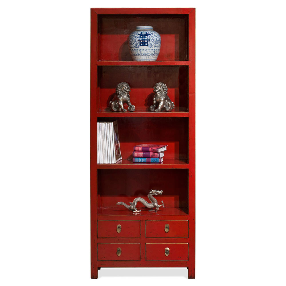 Elmwood Zen Style Asian Bookcase