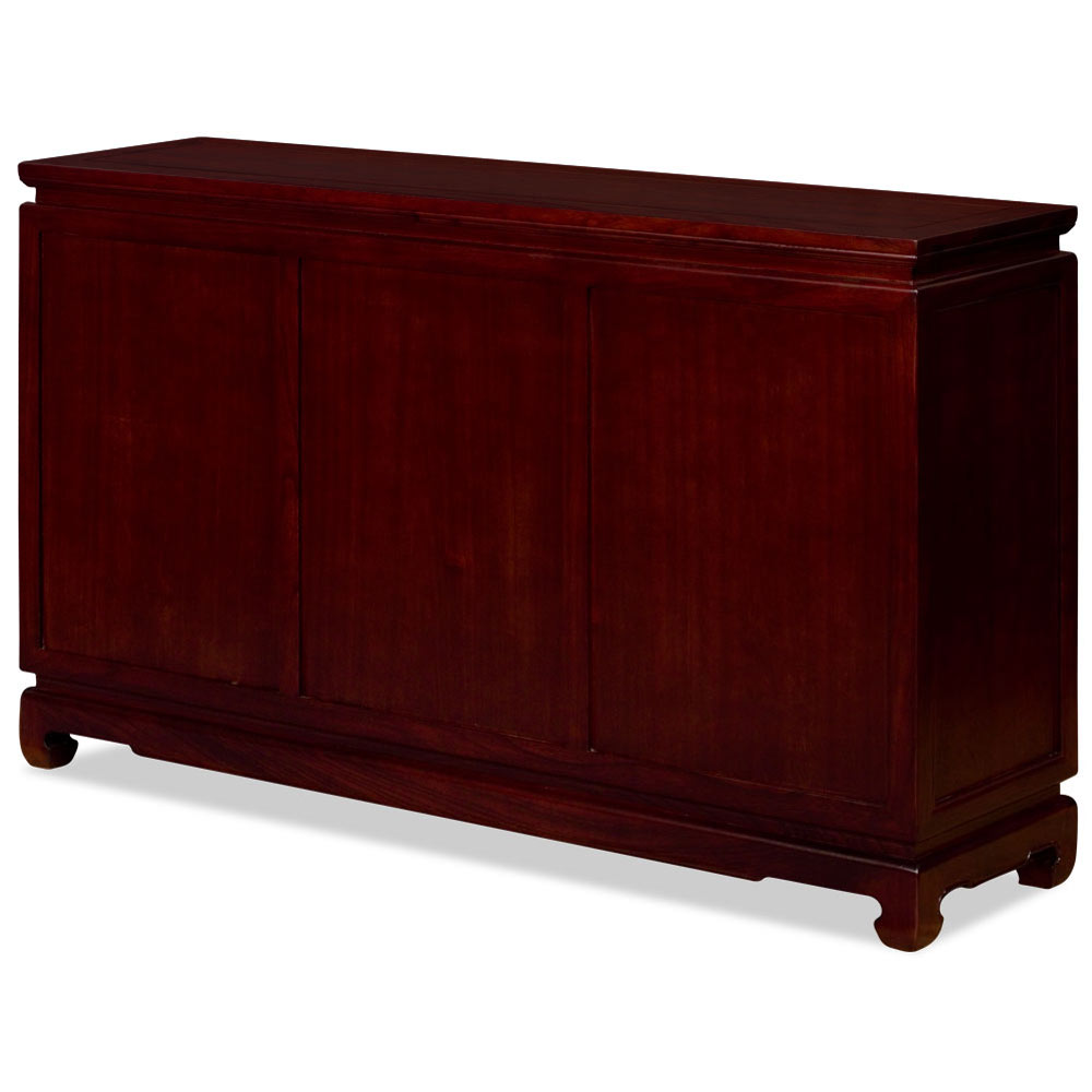 56in Dark Cherry Elmwood Chinese Longevity Sideboard