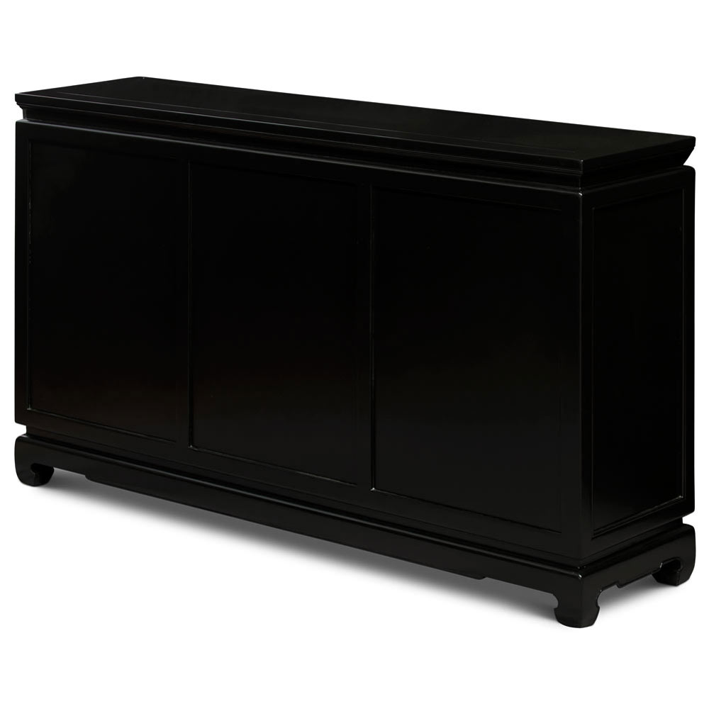 56in Black Elmwood Chinese Longevity Sideboard