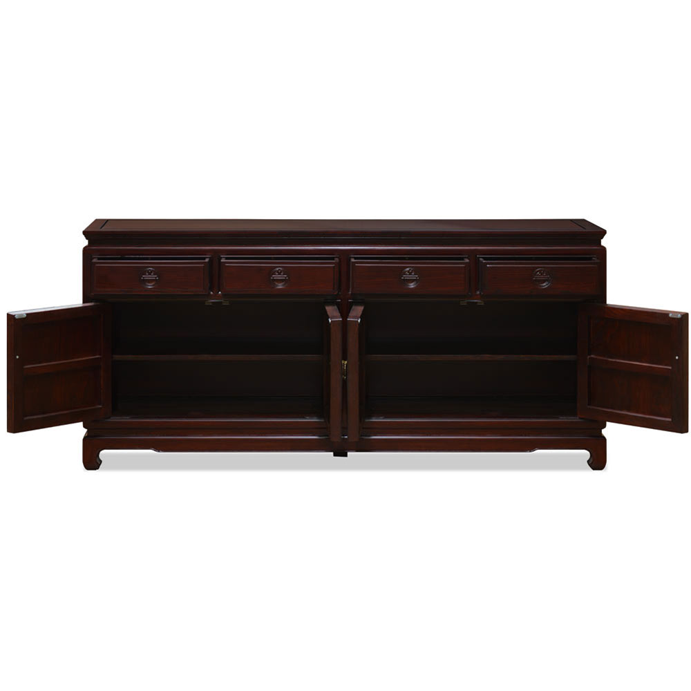 Dark Cherry Elmwood Chinese Longevity Sideboard