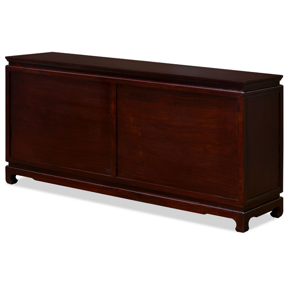 Dark Cherry Elmwood Dragon Motif Oriental Sideboard