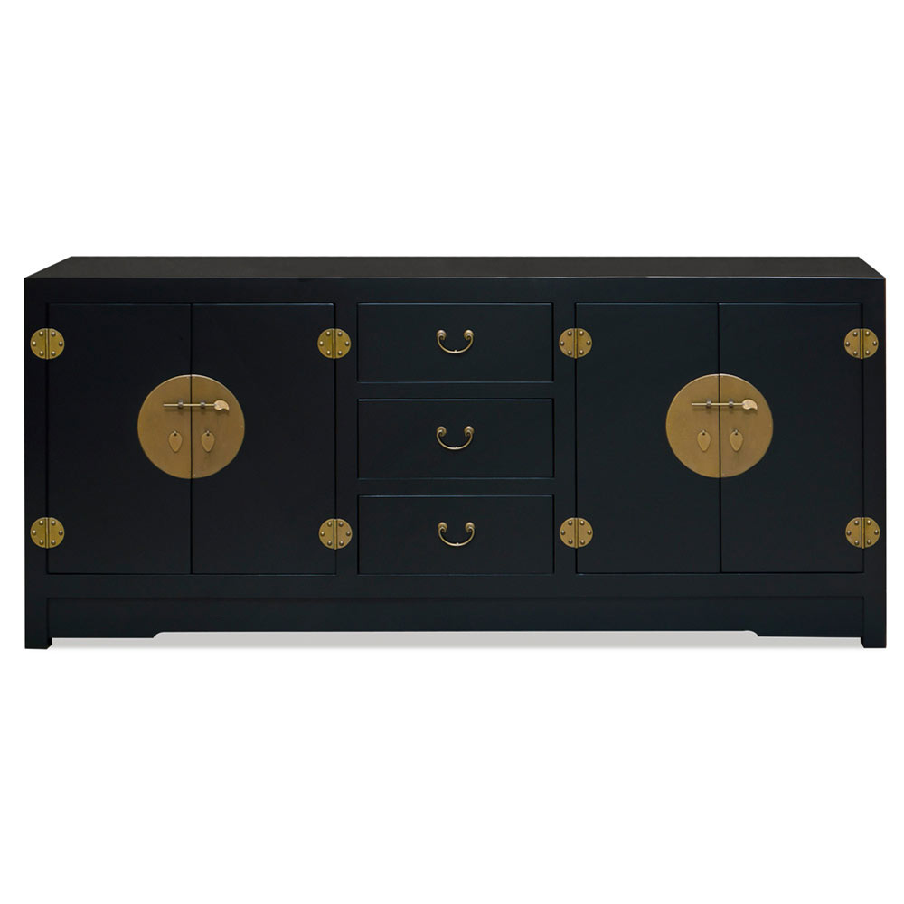 Matte Black Elmwood Chinese Grand Ming Sideboard - with FREE Inside Delivery