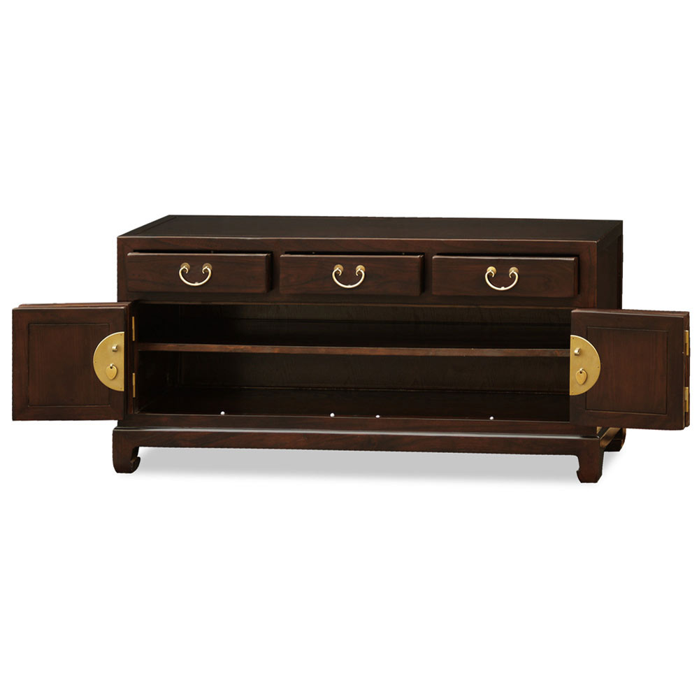 Espresso Elmwood Chinese Ming Petite Media Cabinet