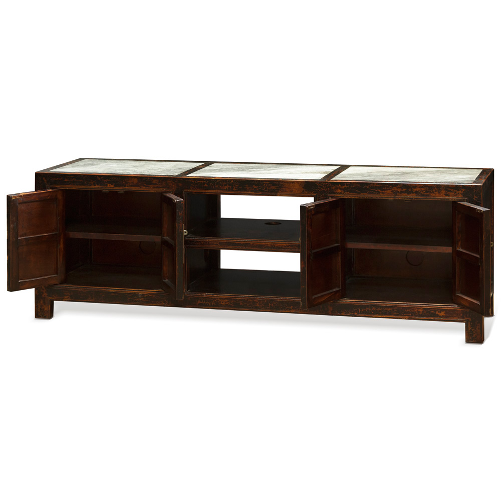 Elmwood Tang Media Cabinet With Marble Top