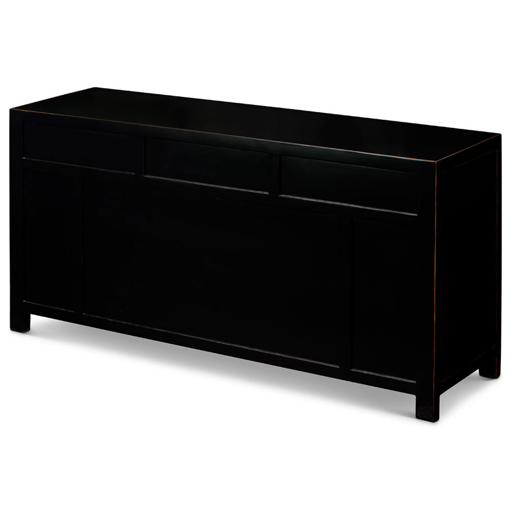 Black Elmwood Peking Oriental Sideboard