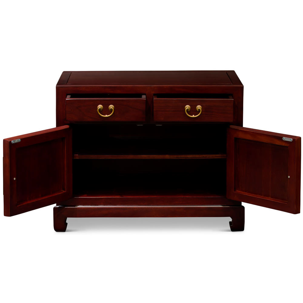 Cherry Finish Elmwood Chinese Petite Ming Media Cabinet