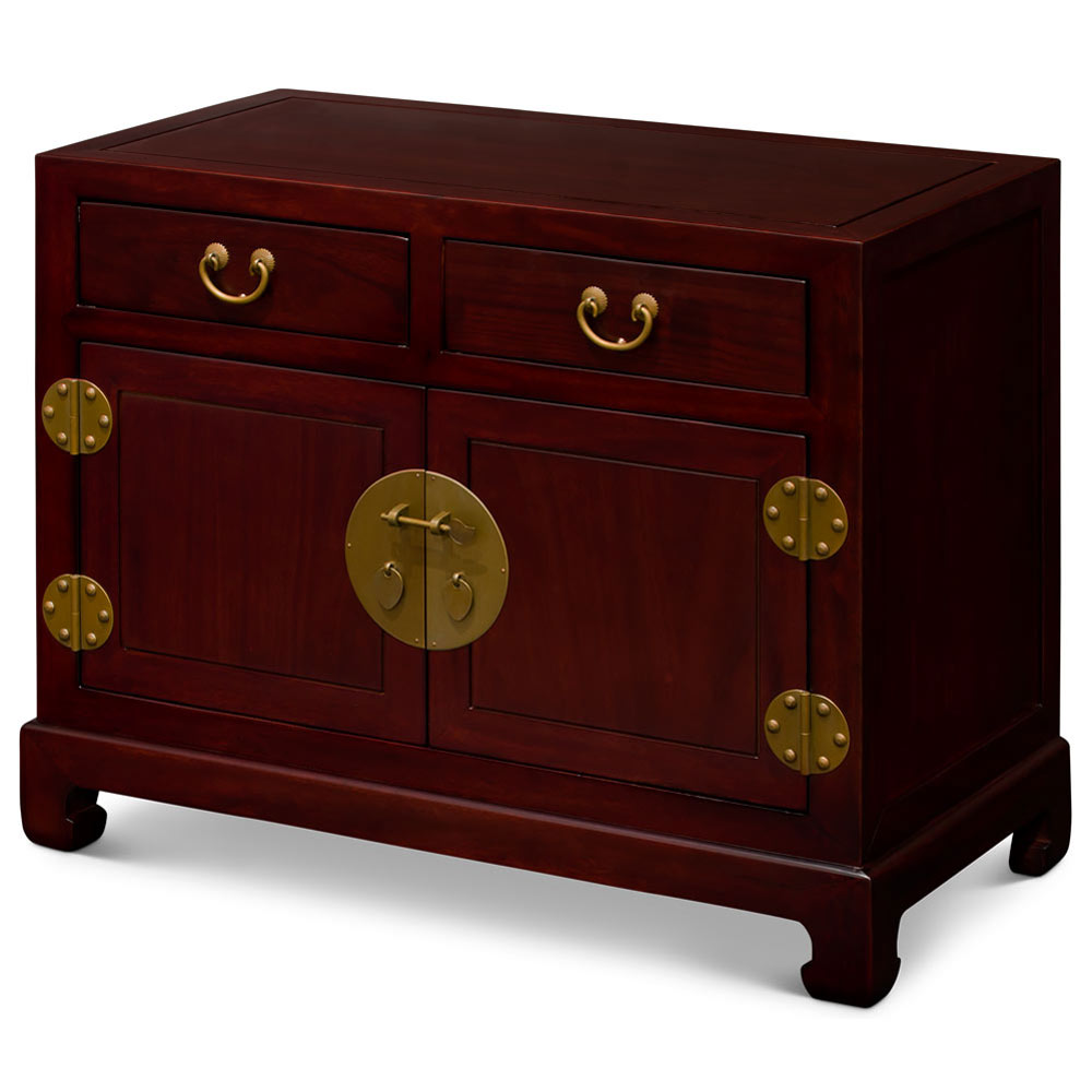 Cherry Finish Elmwood Chinese Petite Ming Media Cabinet