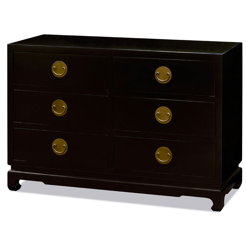 Black Elmwood Chinese Ming Chest of Drawers