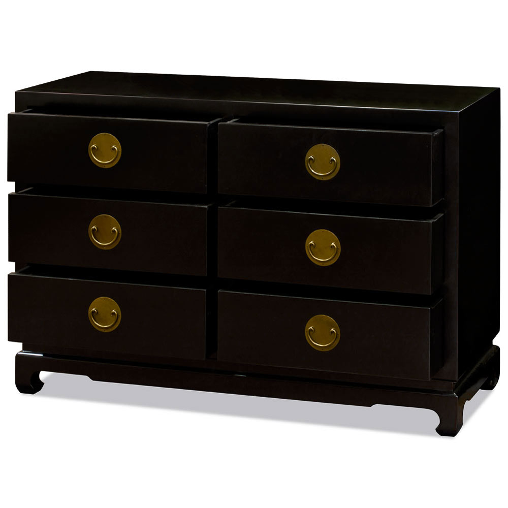 Black Elmwood Chinese Ming Chest of Drawers