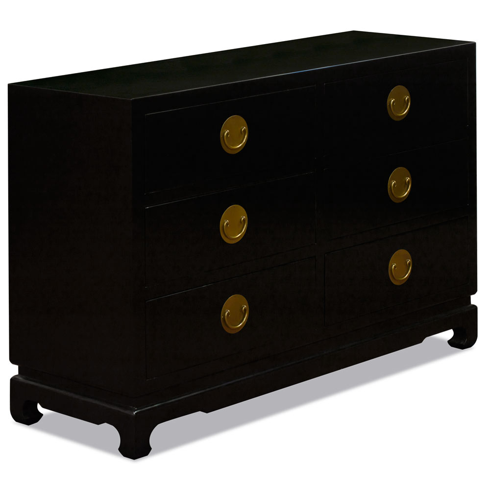 Black Elmwood Chinese Ming Chest of Drawers