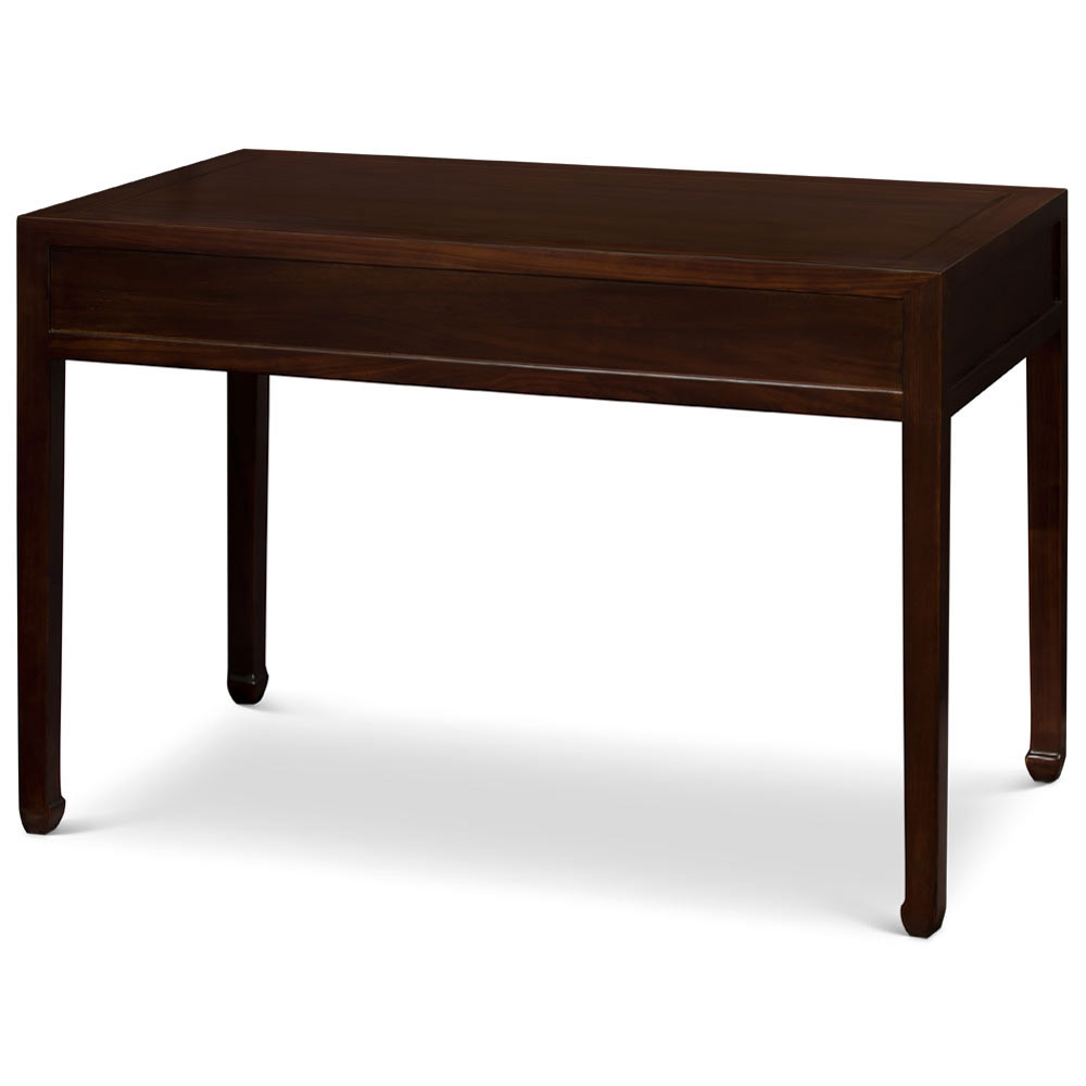 Dark Espresso Elmwood Chinese Ming Desk with 2 Drawers