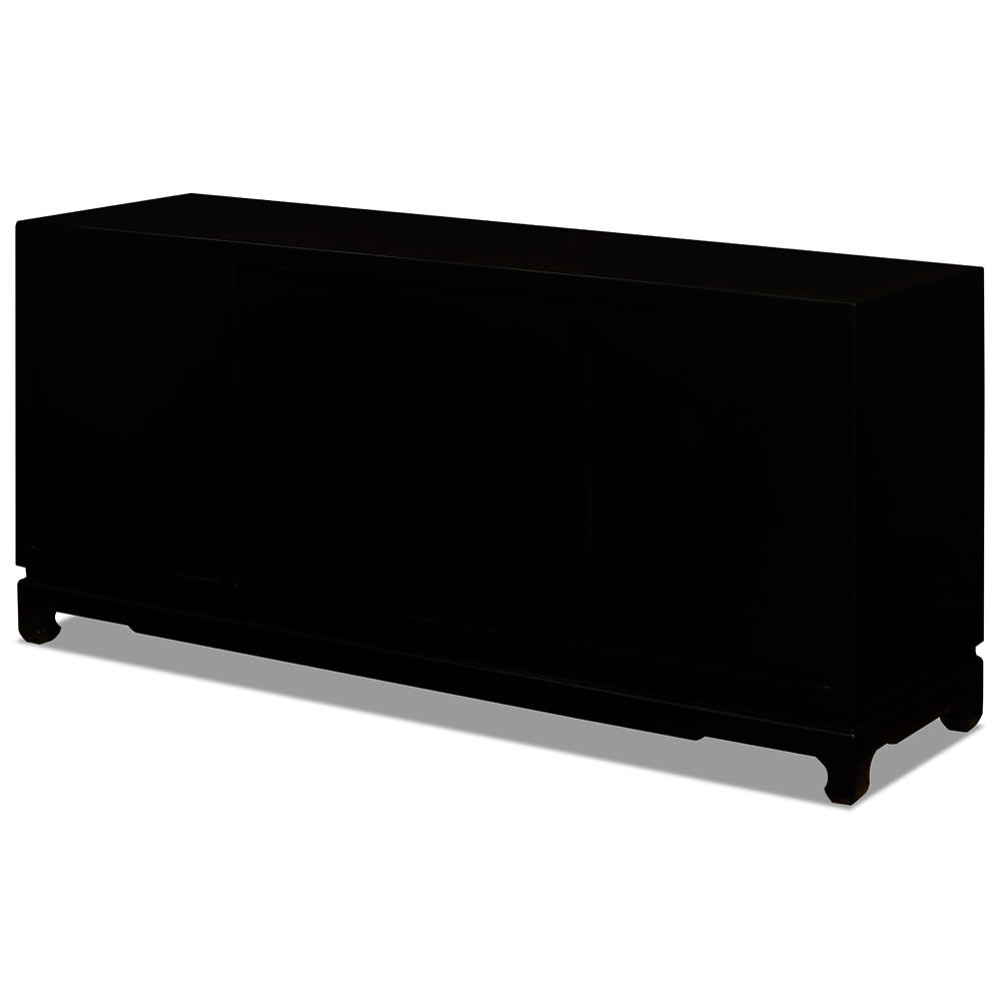 Matte Black Elmwood Chinese Ming Sideboard