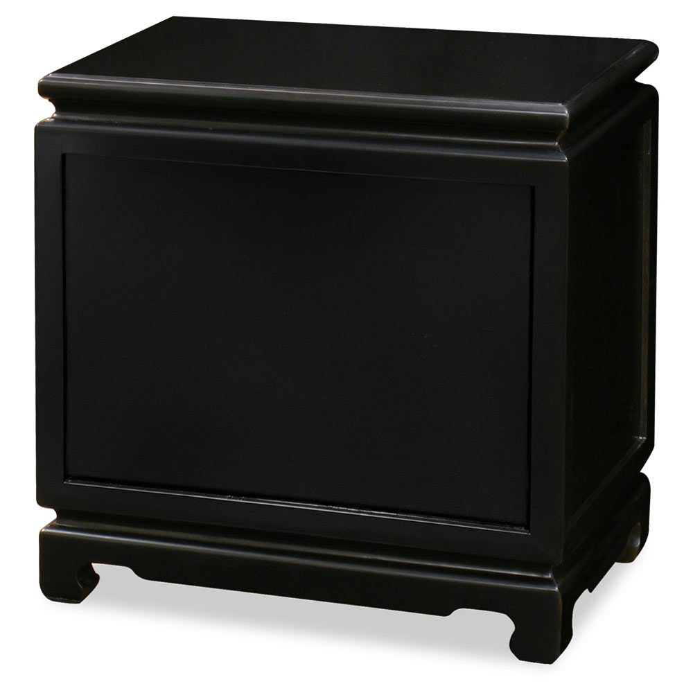 Matte Black Petite Elmwood Chinese Ming Cabinet