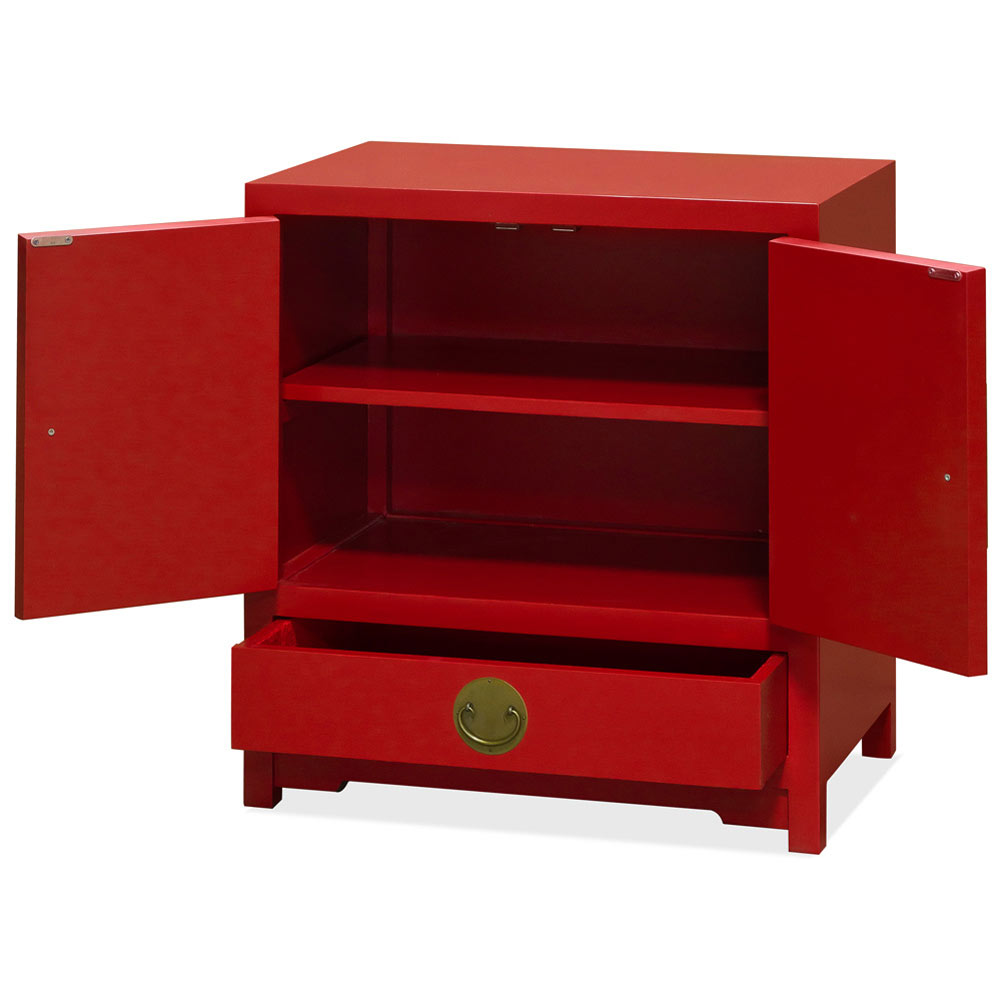 Red Elmwood Chinese Ming Vanity Cabinet