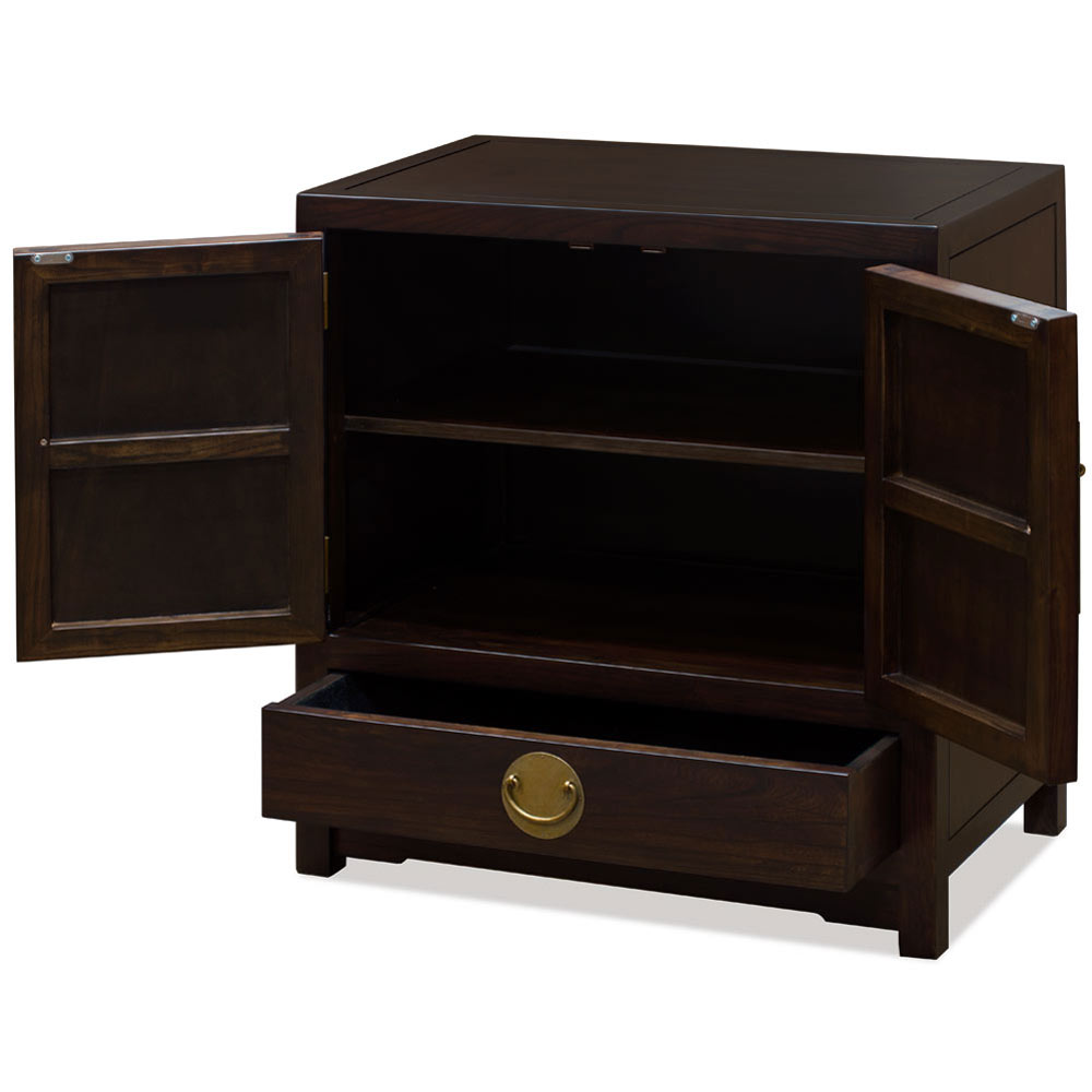 Dark Espresso Elmwood Chinese Ming Vanity Cabinet