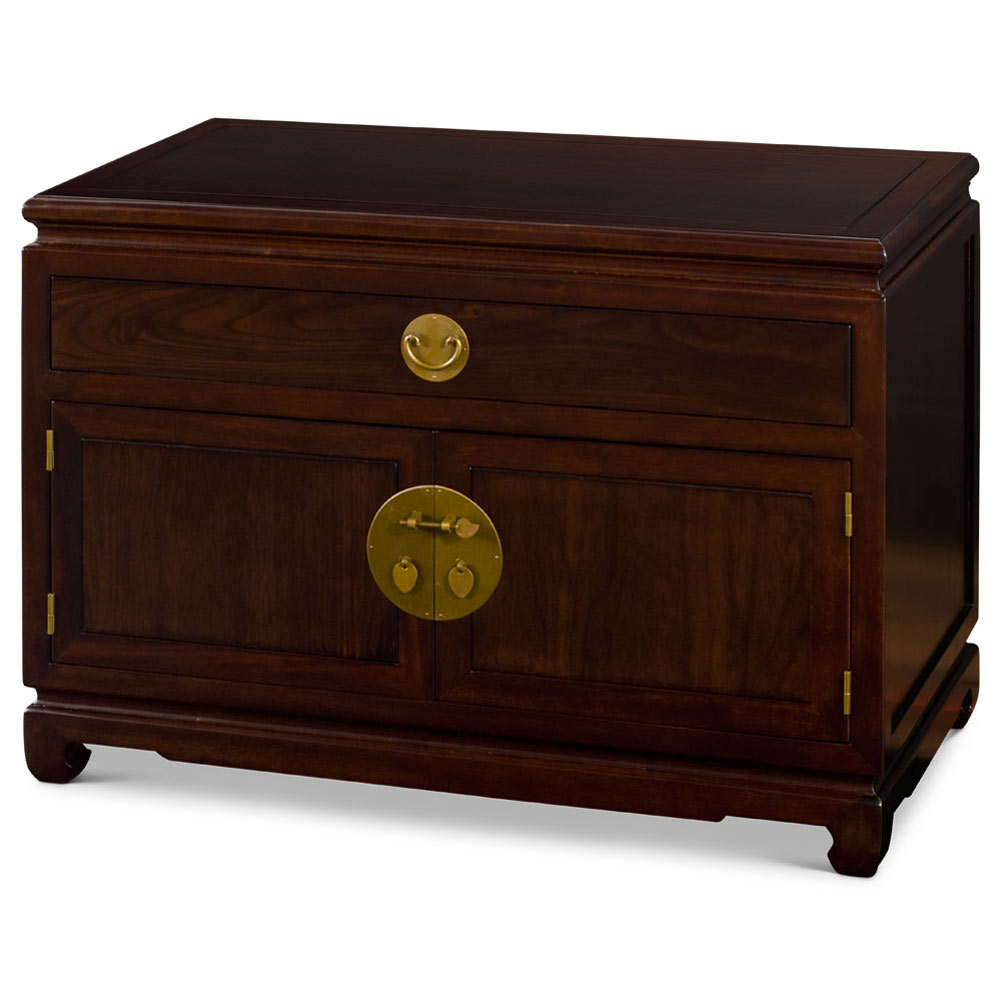 Dark Espresso Elmwood Asian Ming Cabinet