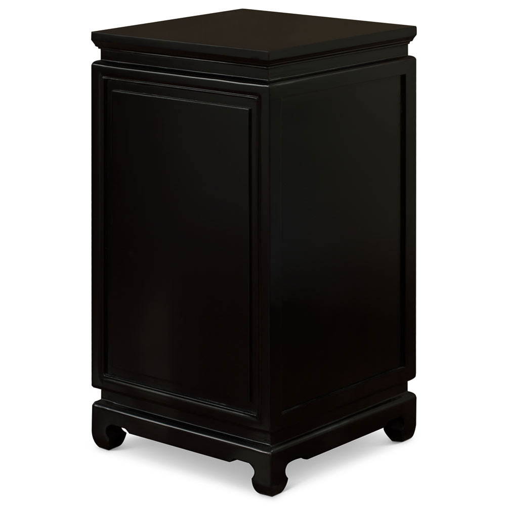 Black Elmwood Chinese Longevity 2 Drawer File Cabinet