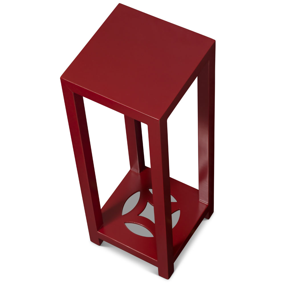 31in Matte Red Finish Elmwood Ning Chou Design Pedestal