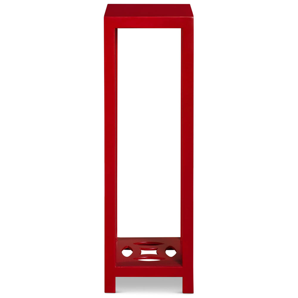 Matte Red Finish Elmwood Ning Chou Design Pedestal