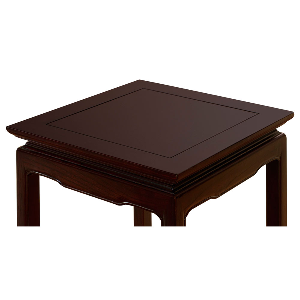 Dark Cherry Elmwood Chinese Ming Pedestal