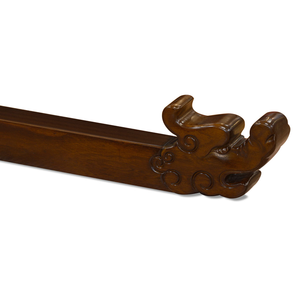 Mahogany Finish Elmwood Dragon Oriental Hanging Rod