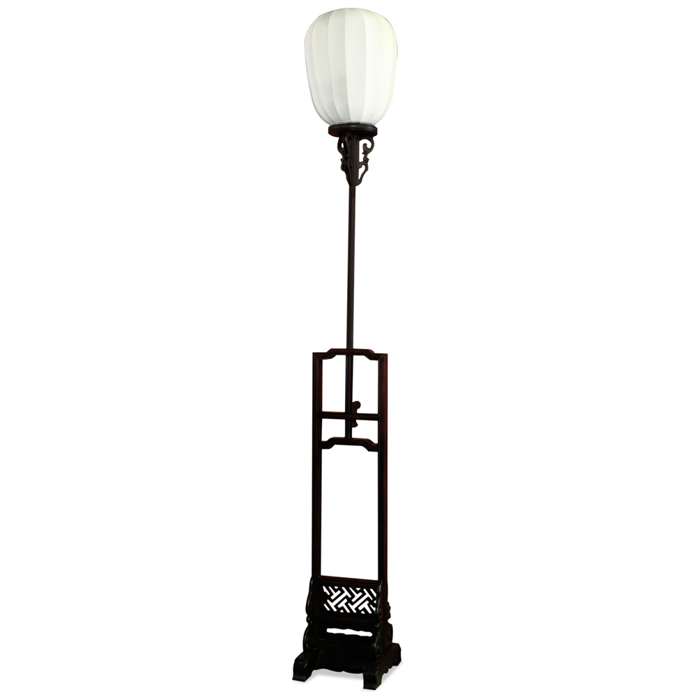 Elmwood Tall Imperial Asian Lantern with White Shade