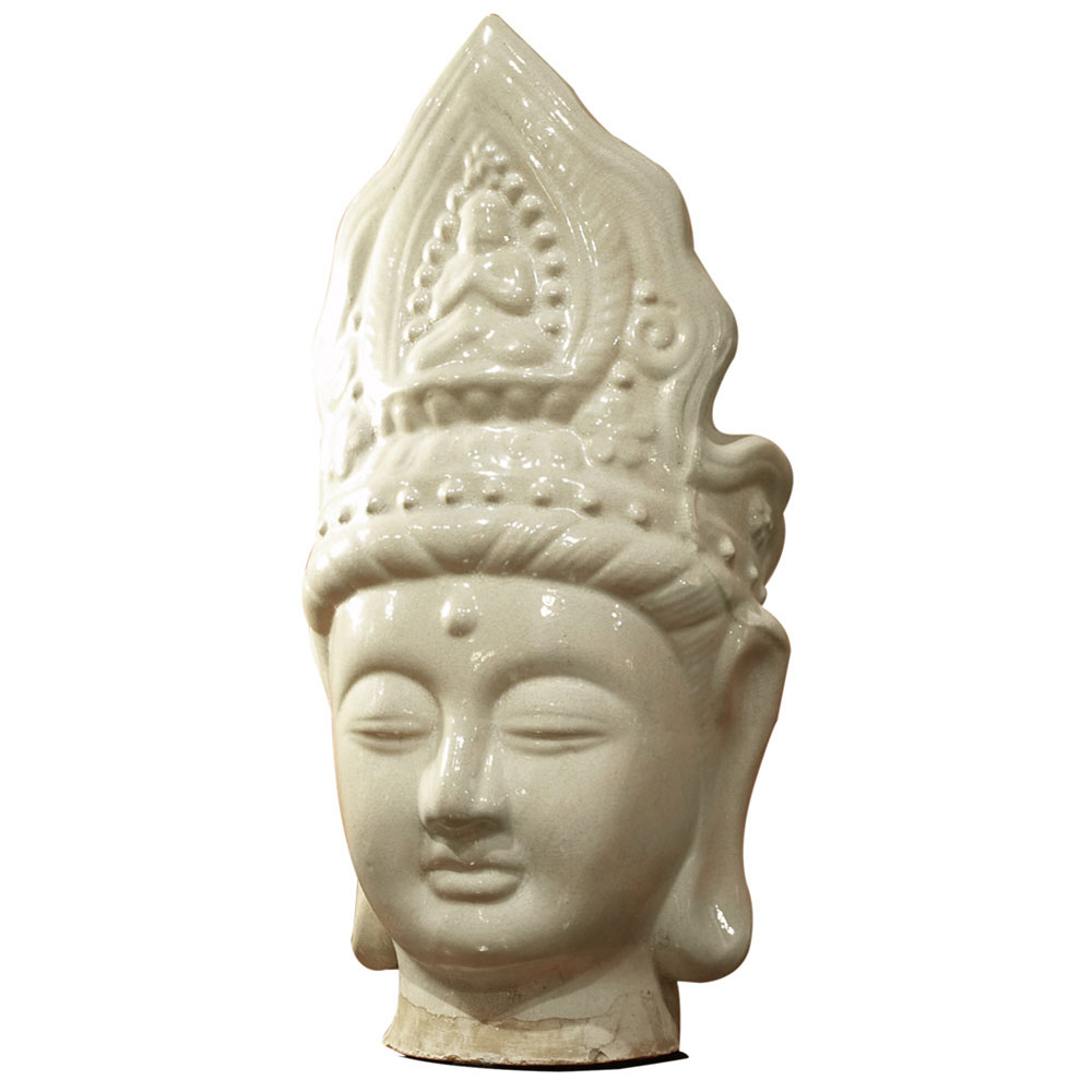 Ceramic Guanyin Head Wearing Crown