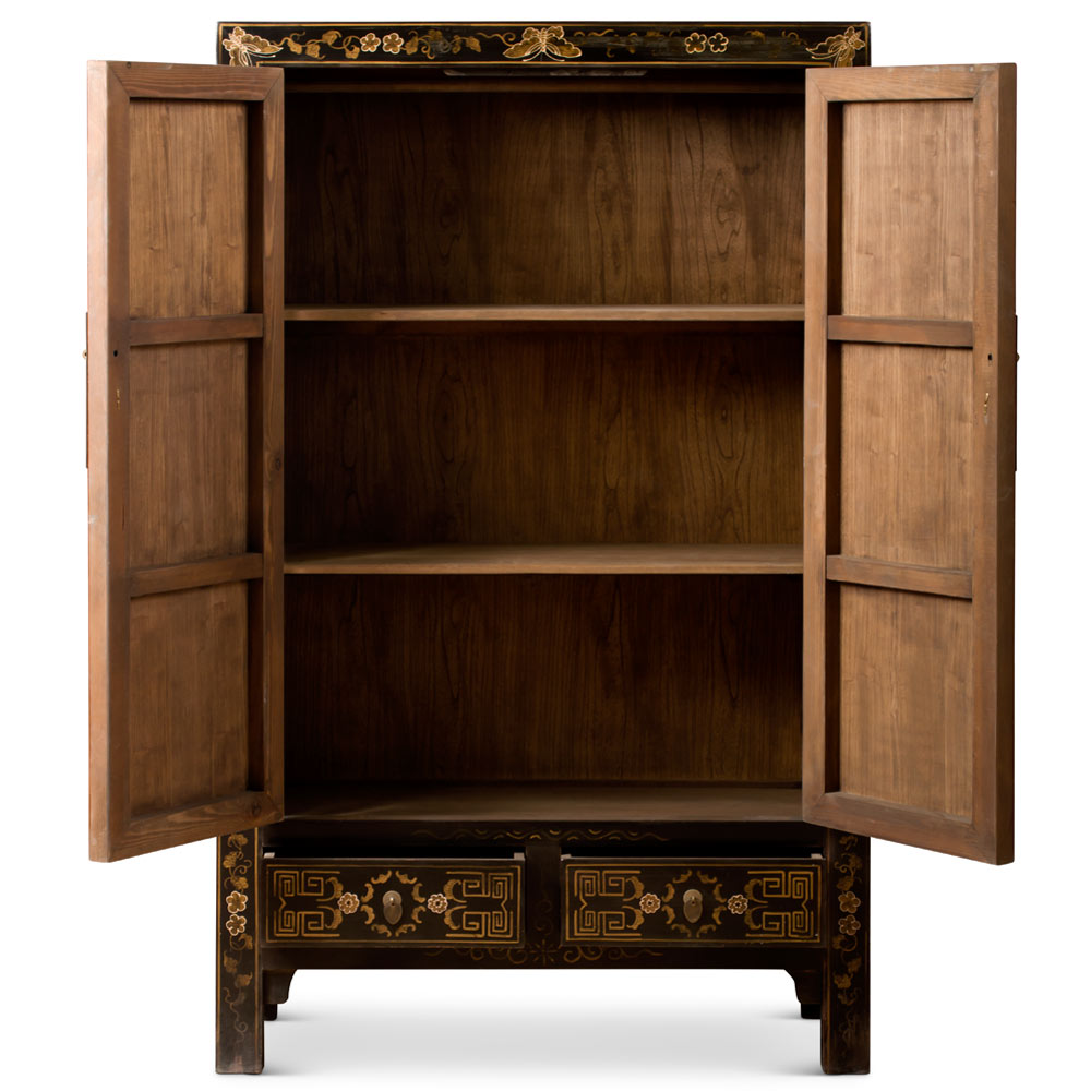 Hand Painted Chinoiserie Chinese Scenery Motif Armoire