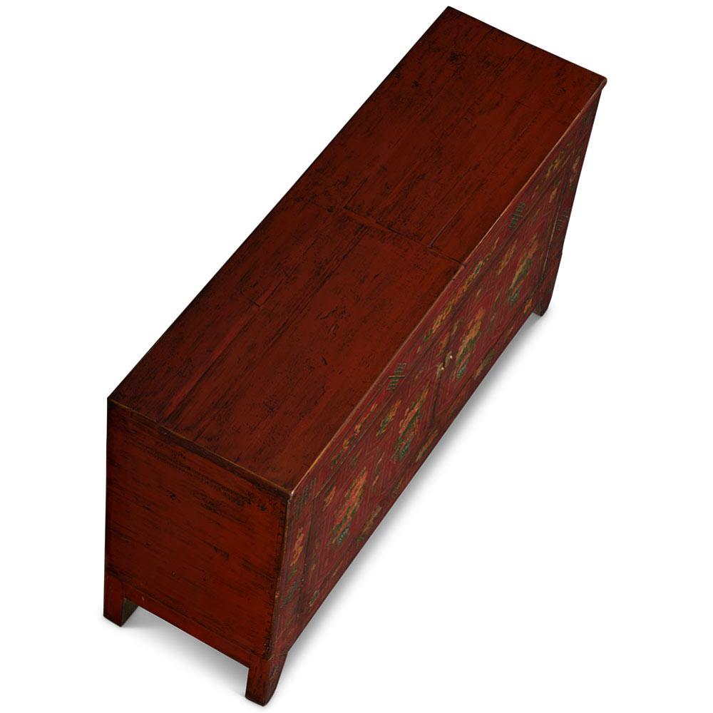 Elmwood Dark Red Dong-Bei Oriental Cabinet