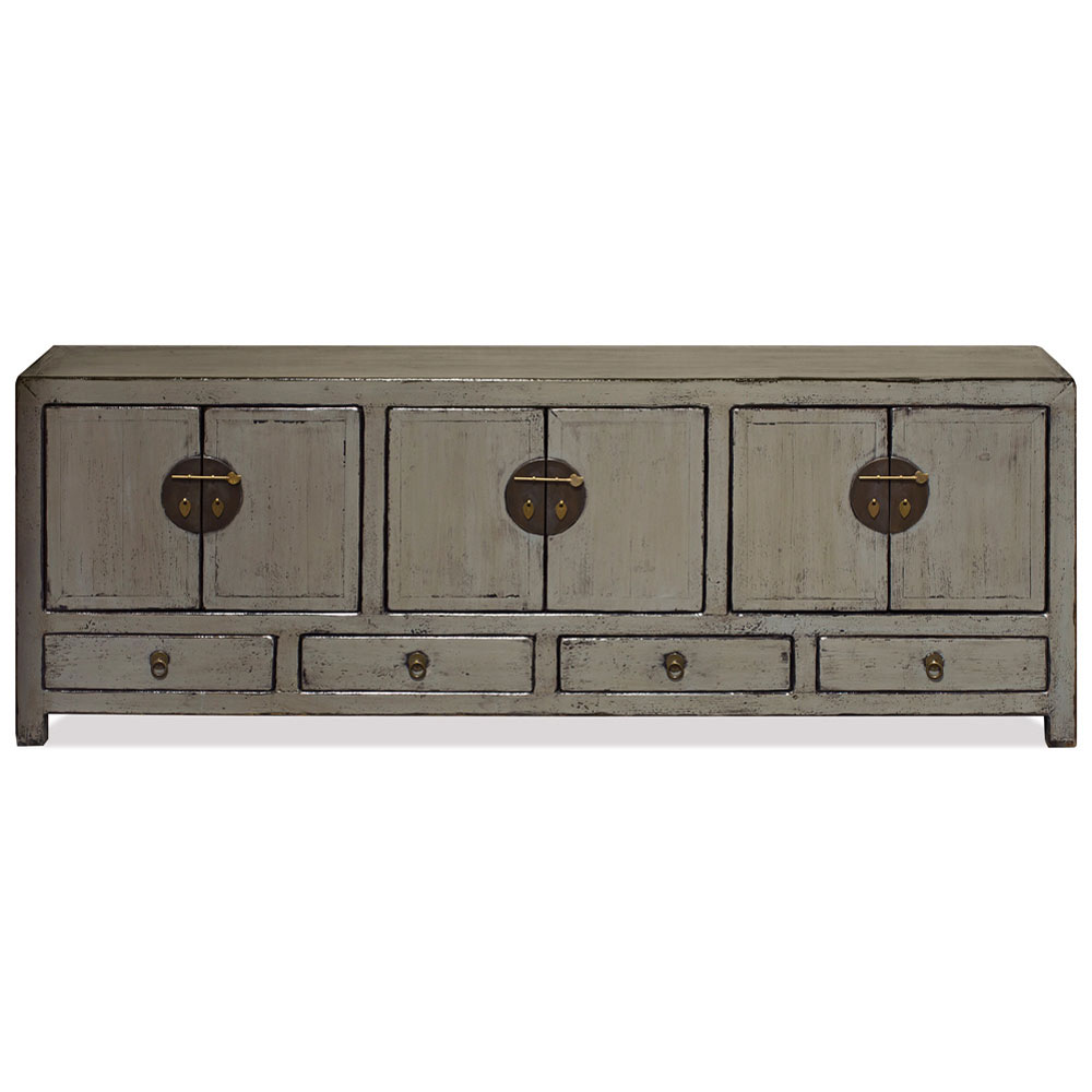 Elmwood Distressed Gray Kang Oriental Sideboard