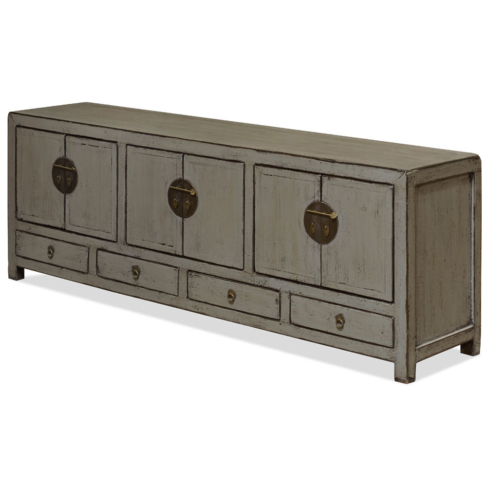 Elmwood Distressed Gray Kang Oriental Sideboard