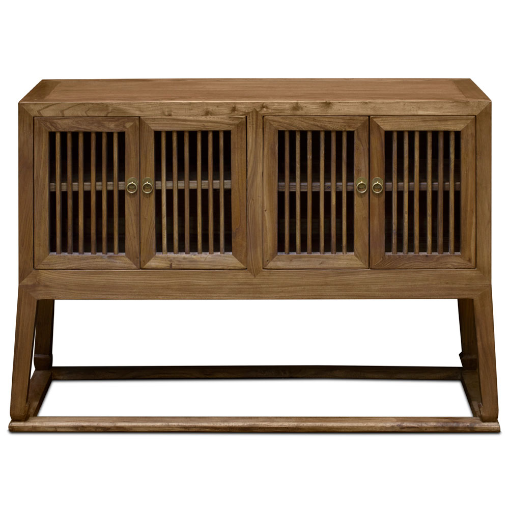 Light Walnut Elmwood Mandarin Peking Sideboard