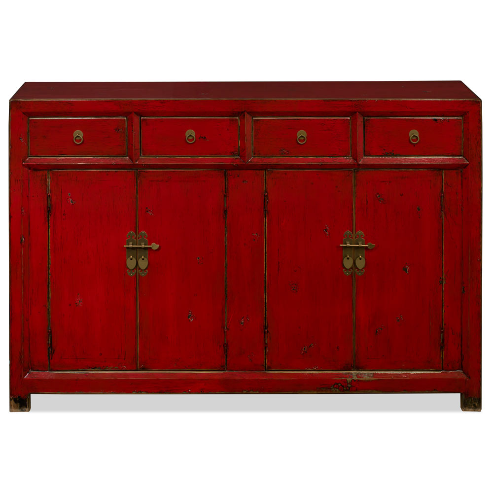 Asian red elmwood sideboard
