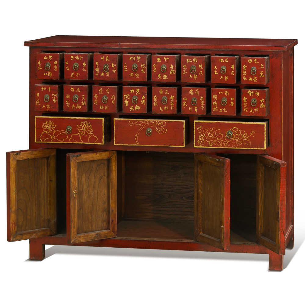 Elmwood Chinese Apothecary Chest