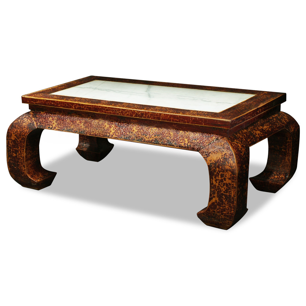 Elmwood Ming Coffee Table with Marble Top