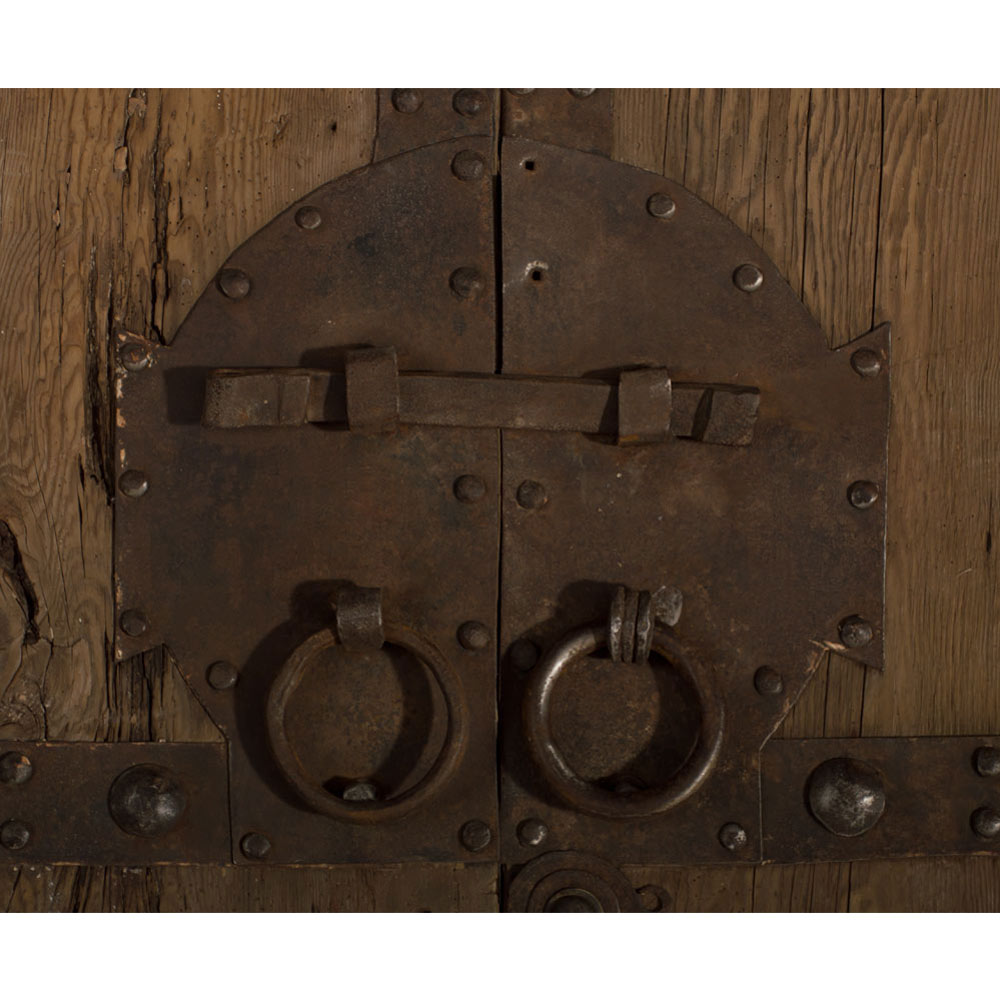 Vintage Chinese Temple Elmwood Doors with Iron Hardware