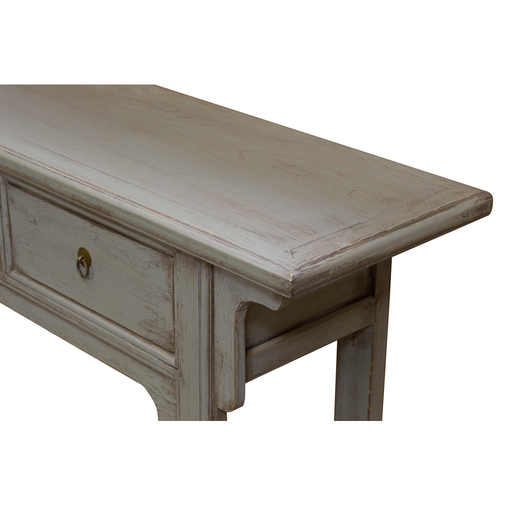 Distressed Gray Elmwood Ming Altar Console Table