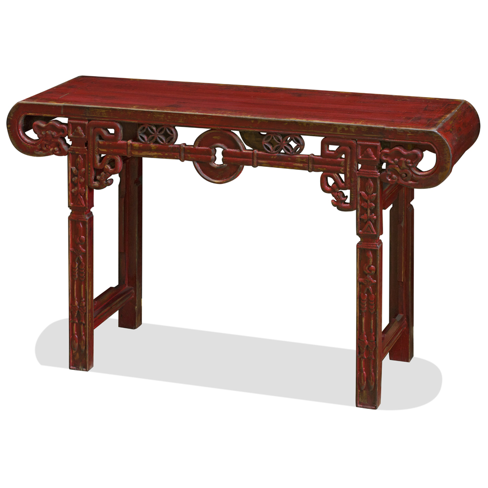 Antique Elmwood Shanghai Altar Console Table