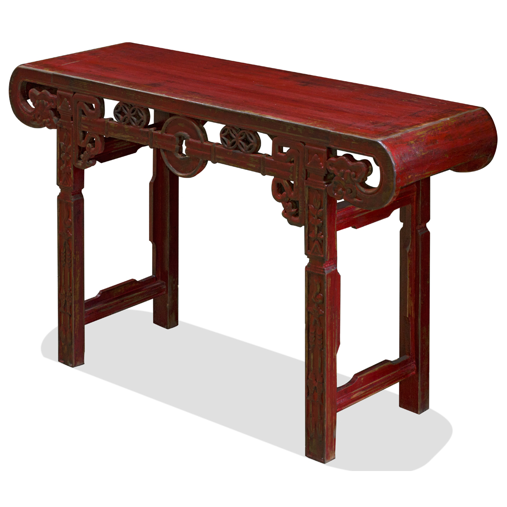 Antique Elmwood Shanghai Altar Console Table