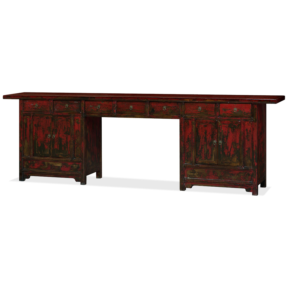 Distressed Elmwood Ming Palace Console Table