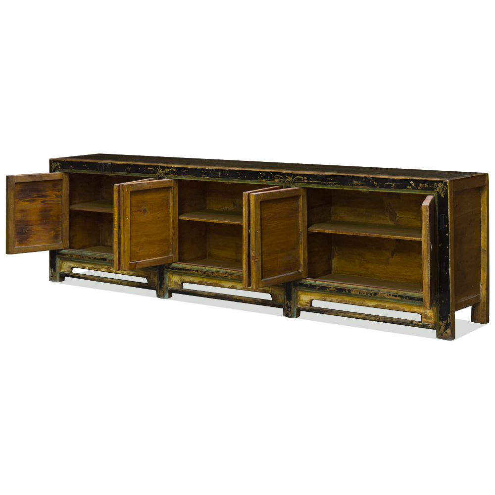Vintage Elmwood Chalin Tibetan Cabinet