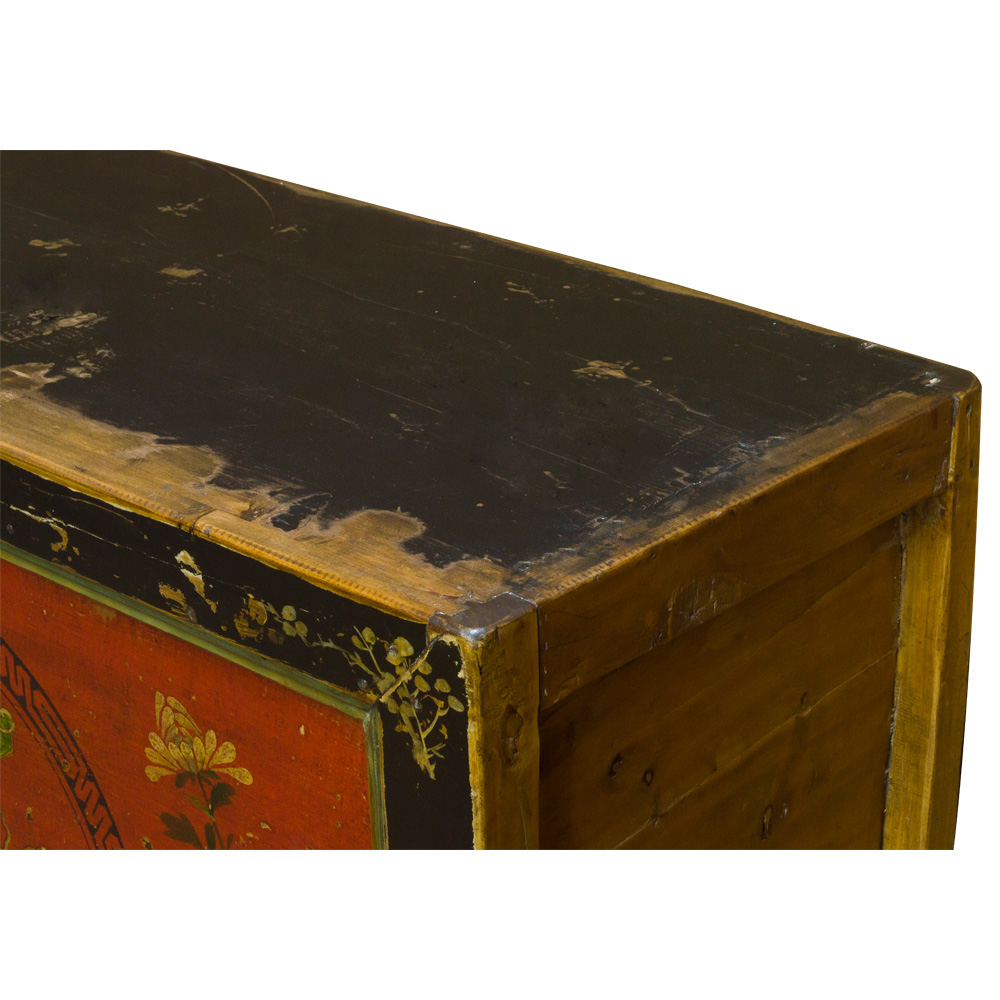 Vintage Elmwood Chalin Tibetan Cabinet